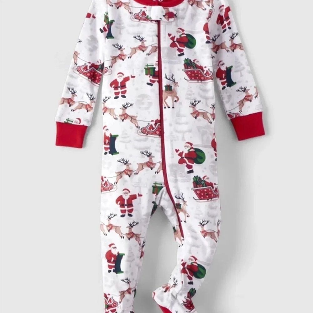 Children’s Place PJ Toddler Boy's Girl's Santa Reindeer Christmas Cotton PJ 2T